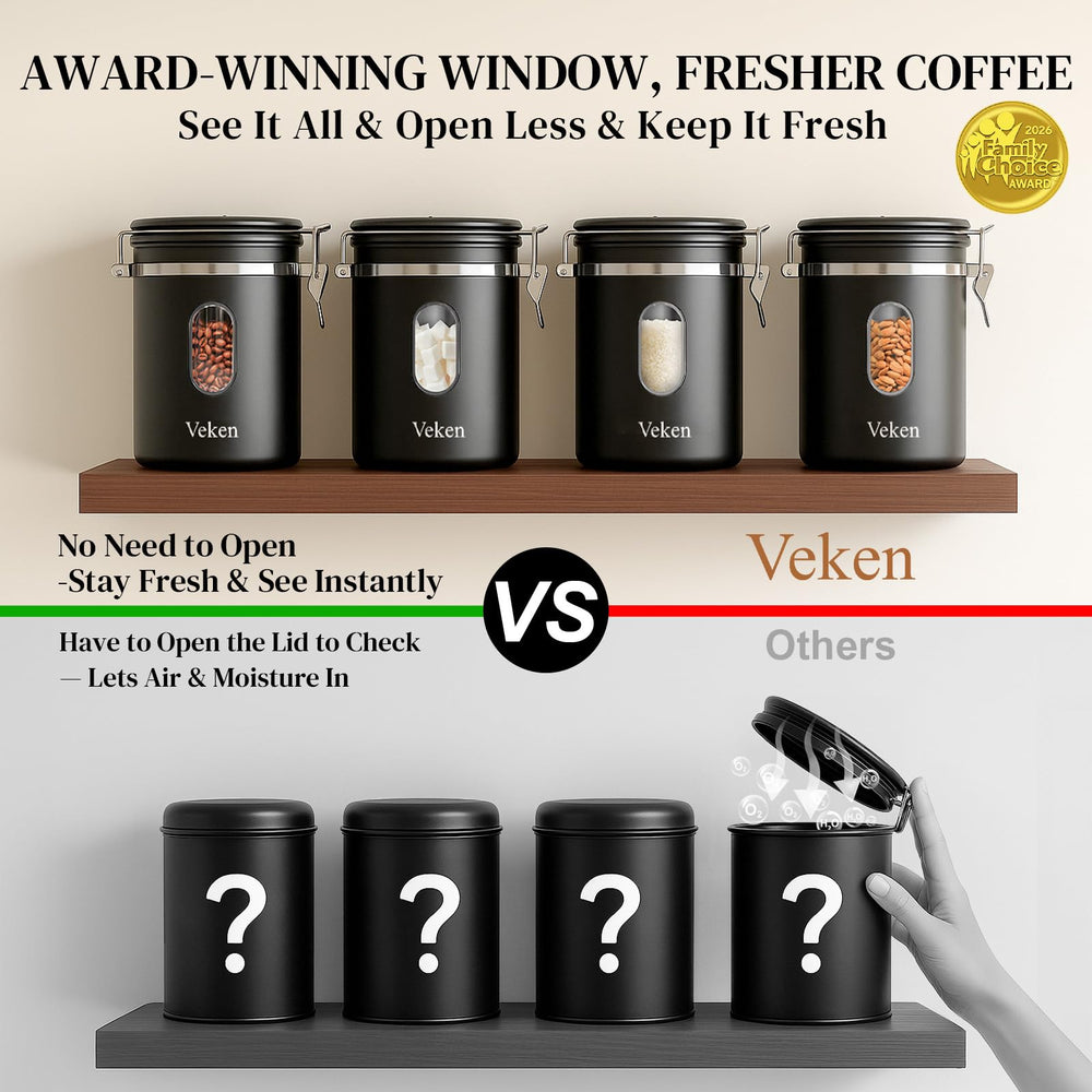Veken close-up of one-way CO₂ valve protecting beans from oxidation