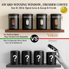 Veken close-up of one-way CO₂ valve protecting beans from oxidation