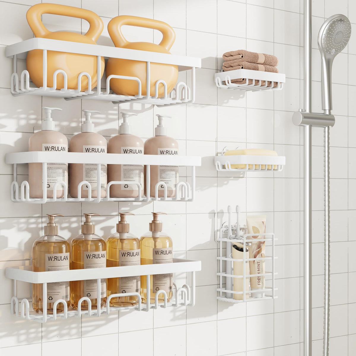 Veken front view of six-piece caddy set showing organized storage benefit