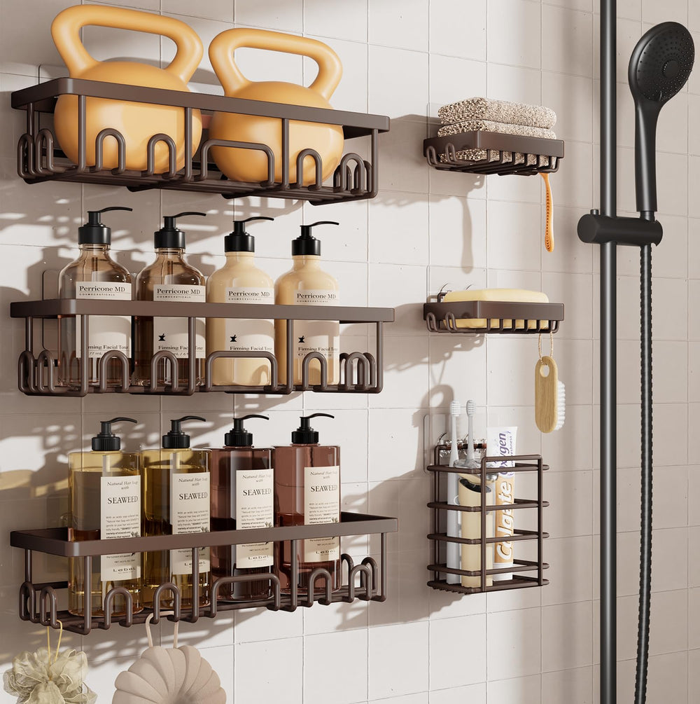 Veken large basket front view showing organized bottles and easy access