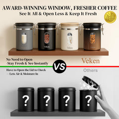 Veken lid close-up showing CO2 valve and silicone seal for freshness