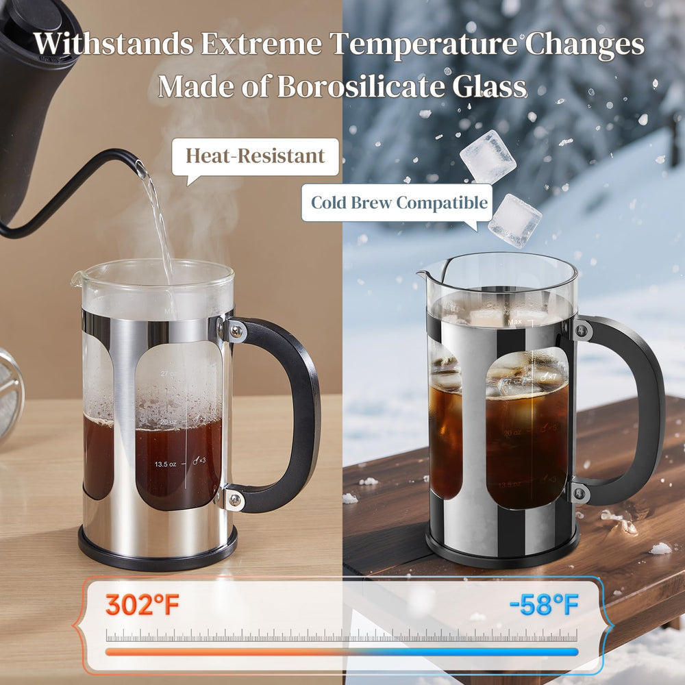 Veken glass ounce markings with scoop for accurate coffee measurements
