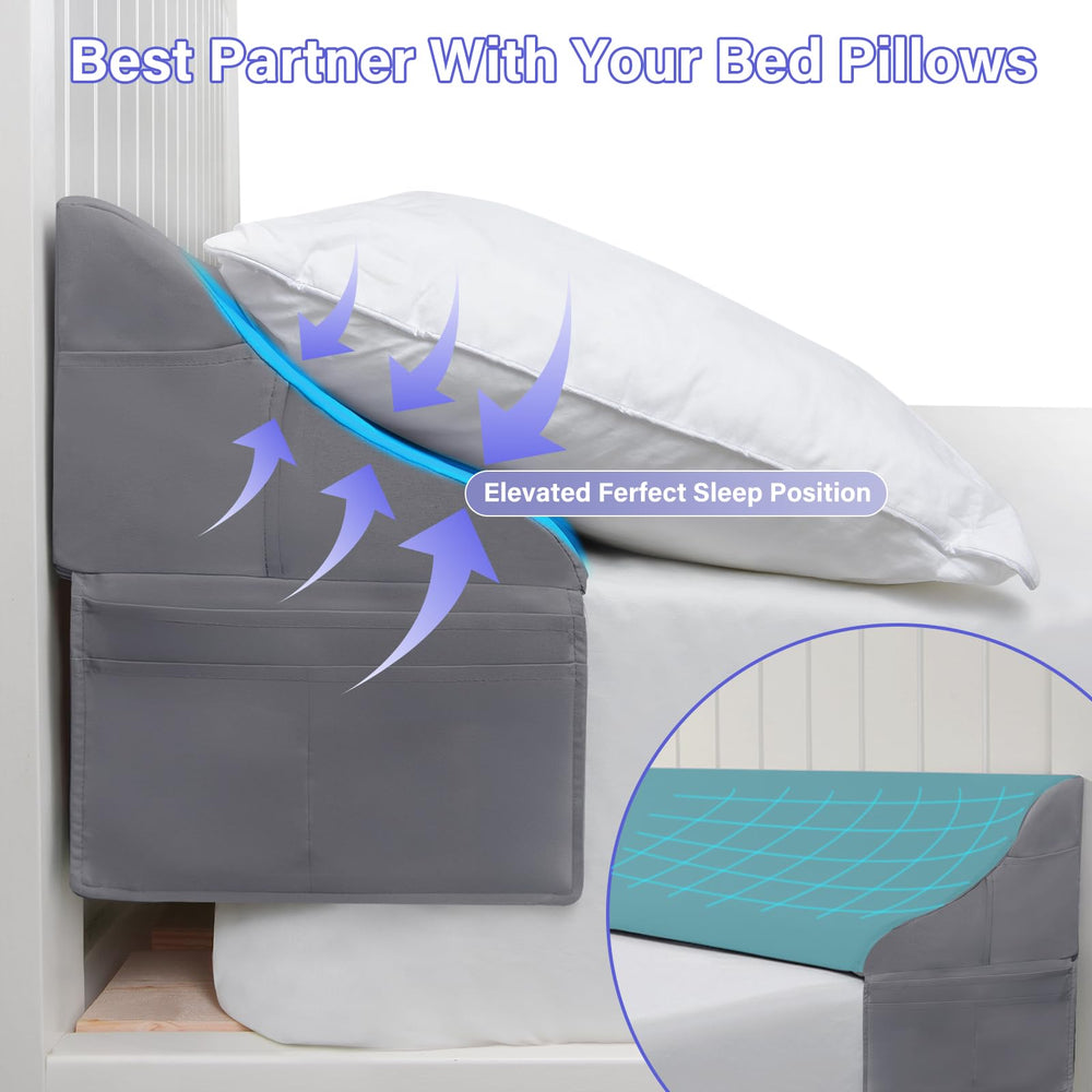 Vekkia wedge beside mattress showing scale and full headboard coverage