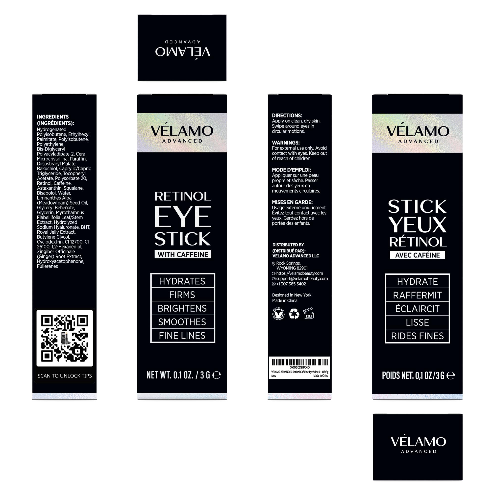 VELAMO ADVANCED styled before and after image suggesting visible improvement