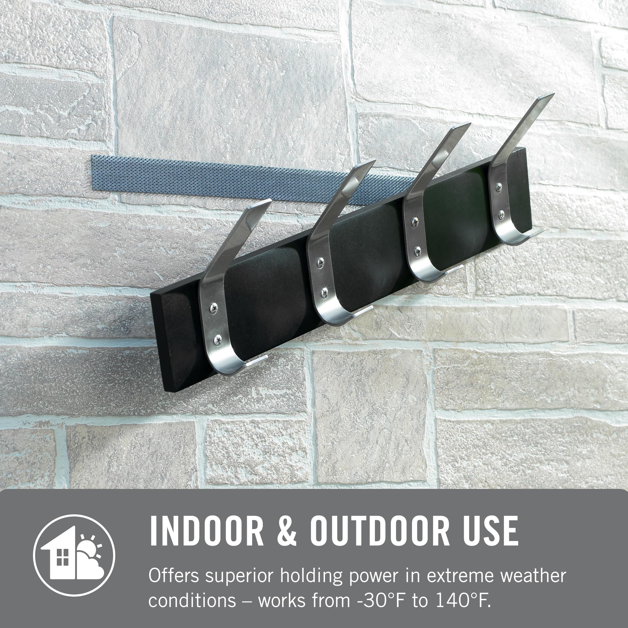 VELCRO Brand product label showing features like UV and water resistance