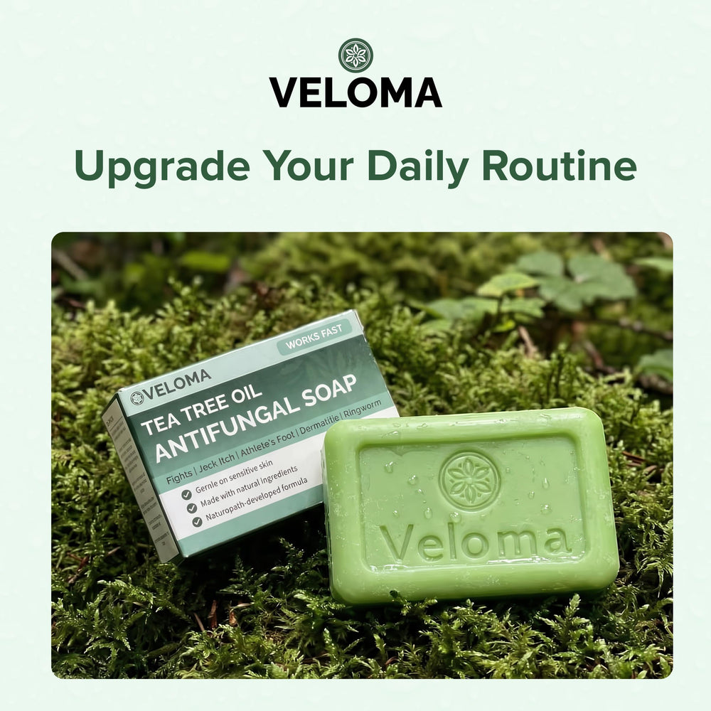 Veloma lifestyle bathroom counter showing everyday use and routine simplicity