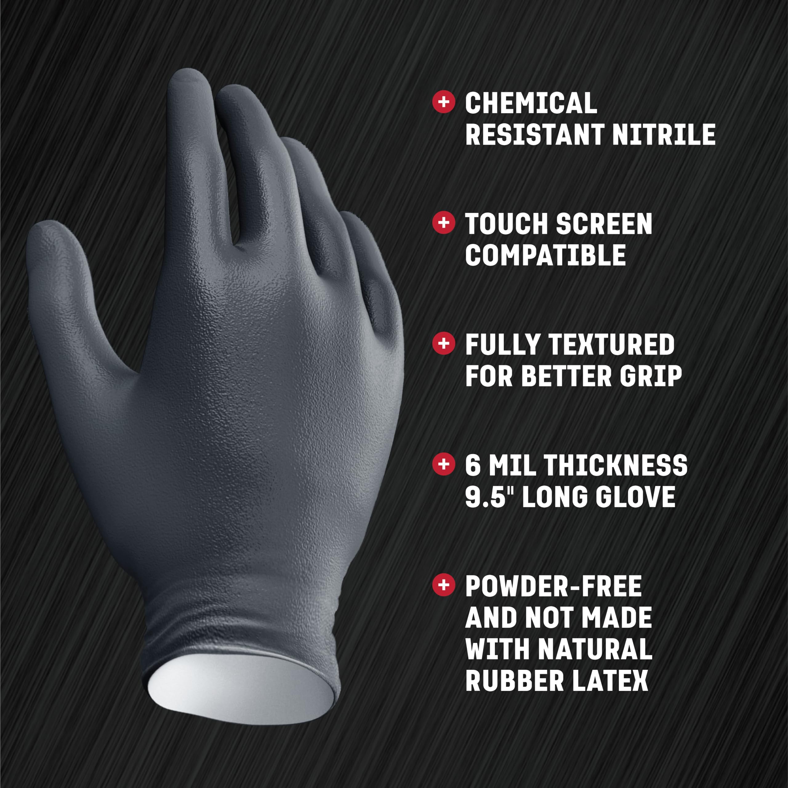 Venom Steel gloves worn by mechanic handling engine parts to resist grease and cuts
