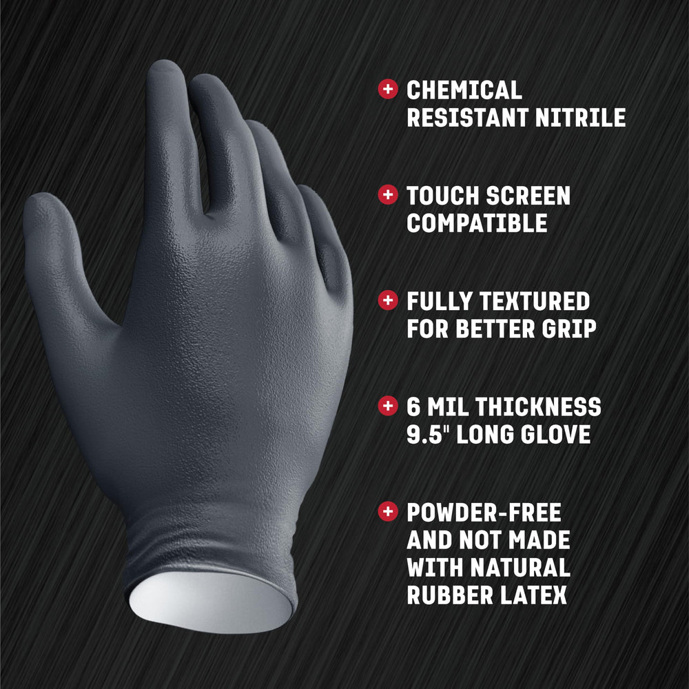 Venom Steel gloves worn by mechanic handling engine parts to resist grease and cuts