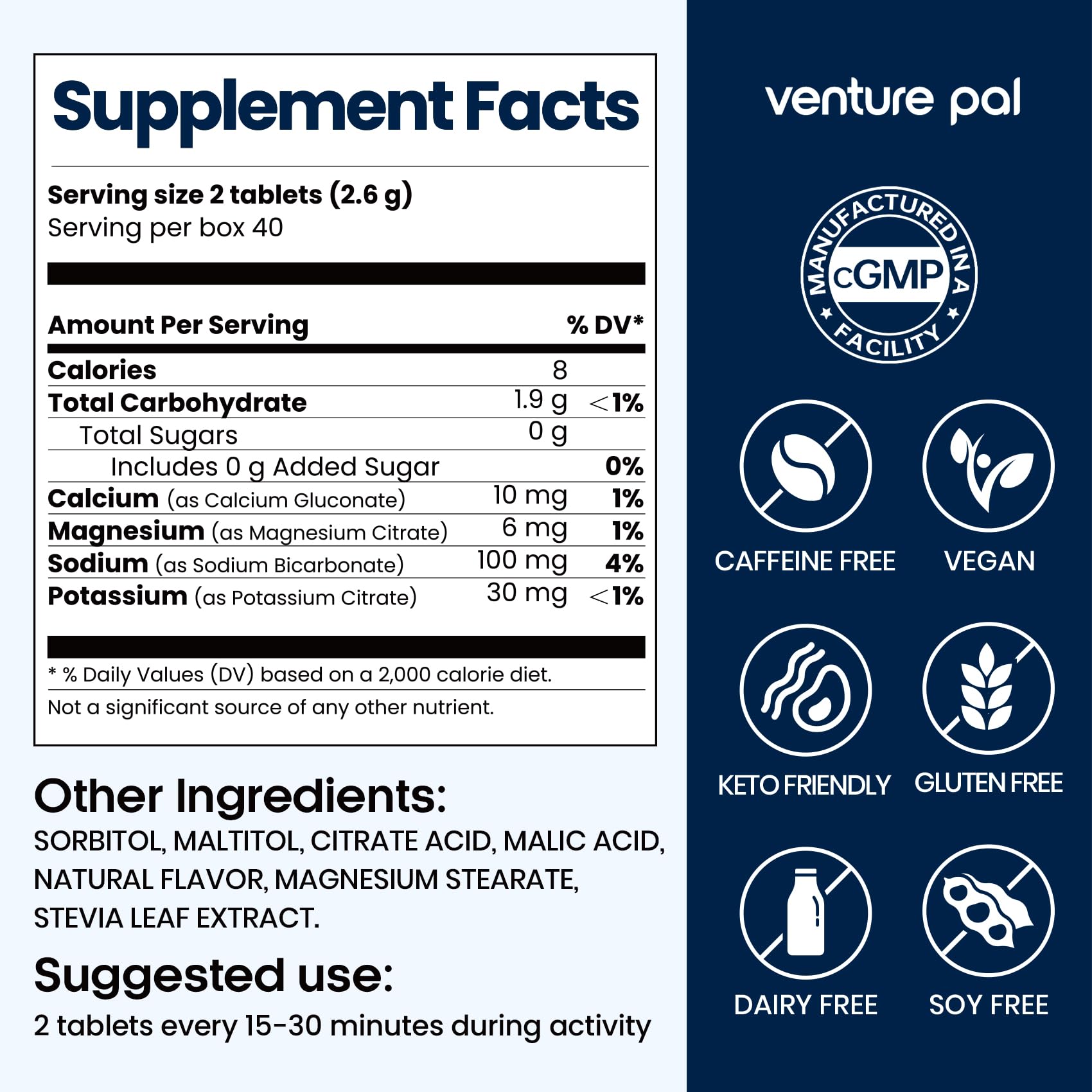 Venture Pal athlete popping tablet in mouth, quick replenishment while active