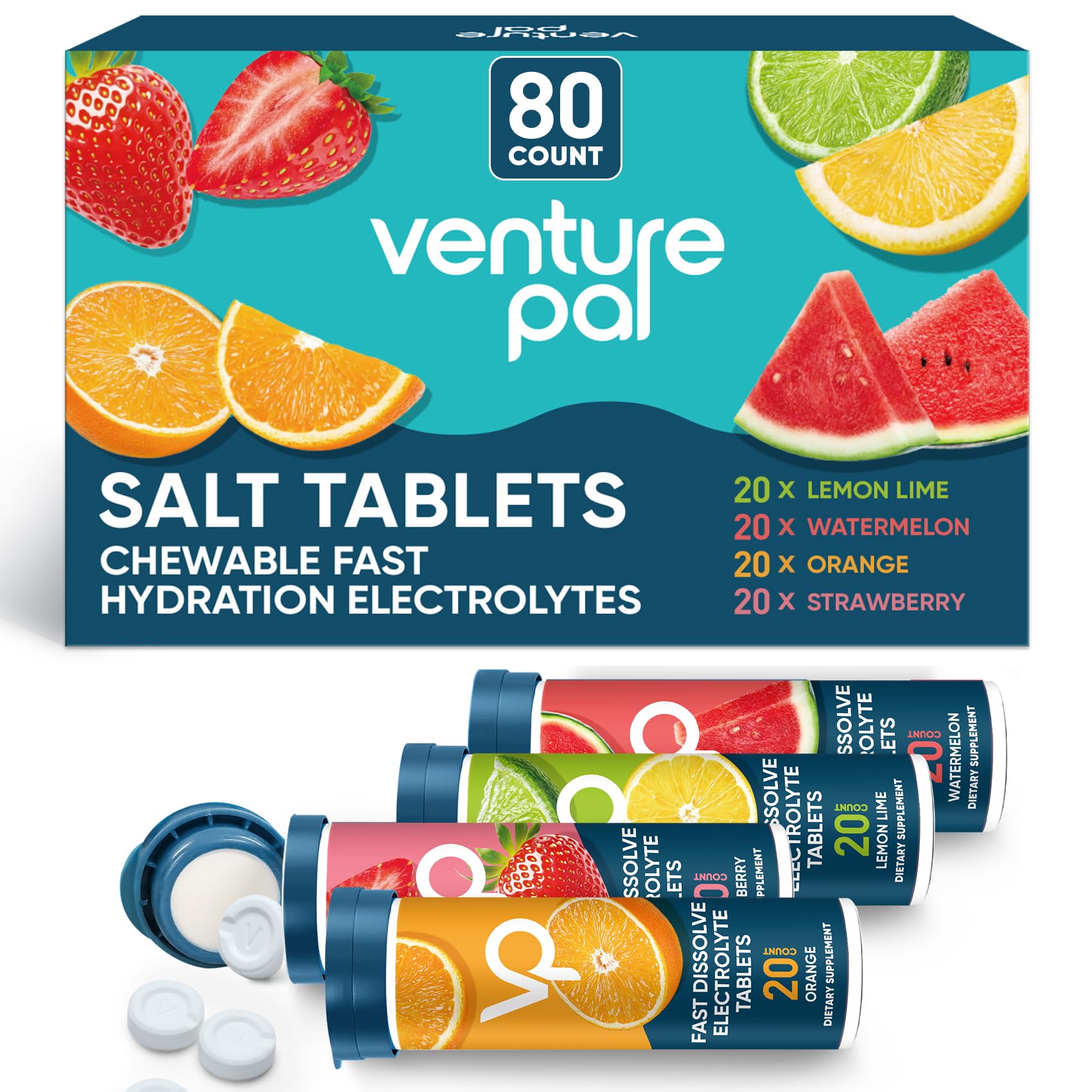 Venture Pal front packaging showing tube and label, convenient hydration