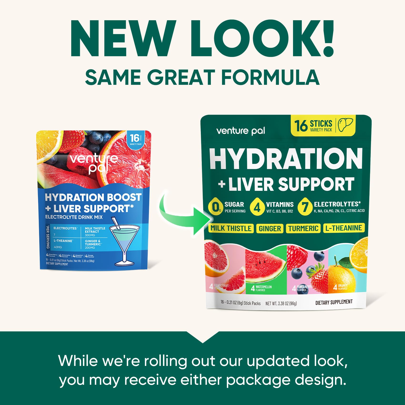 Venture Pal ingredients with ginger turmeric and milk thistle depicting natural blend