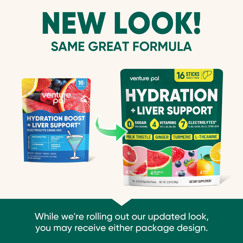 Venture Pal ingredients with ginger turmeric and milk thistle depicting natural blend
