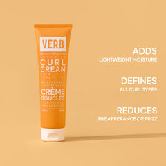 VERB curl cream tube top detail highlighting dispenser for controlled, mess-free application