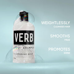 VERB Ghost shampoo pump and cap close-up, convenient dispensing for easy use