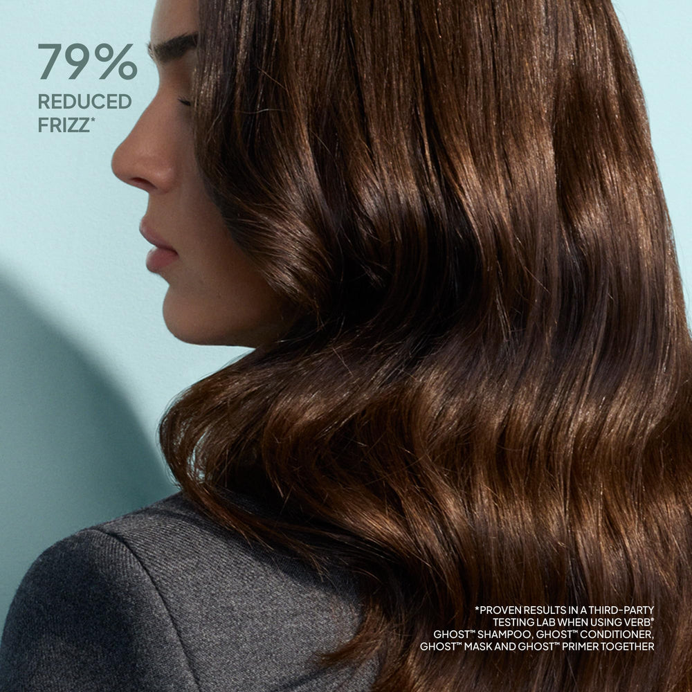VERB Ghost shampoo creamy lather texture demonstrating gentle, non-heavy foam