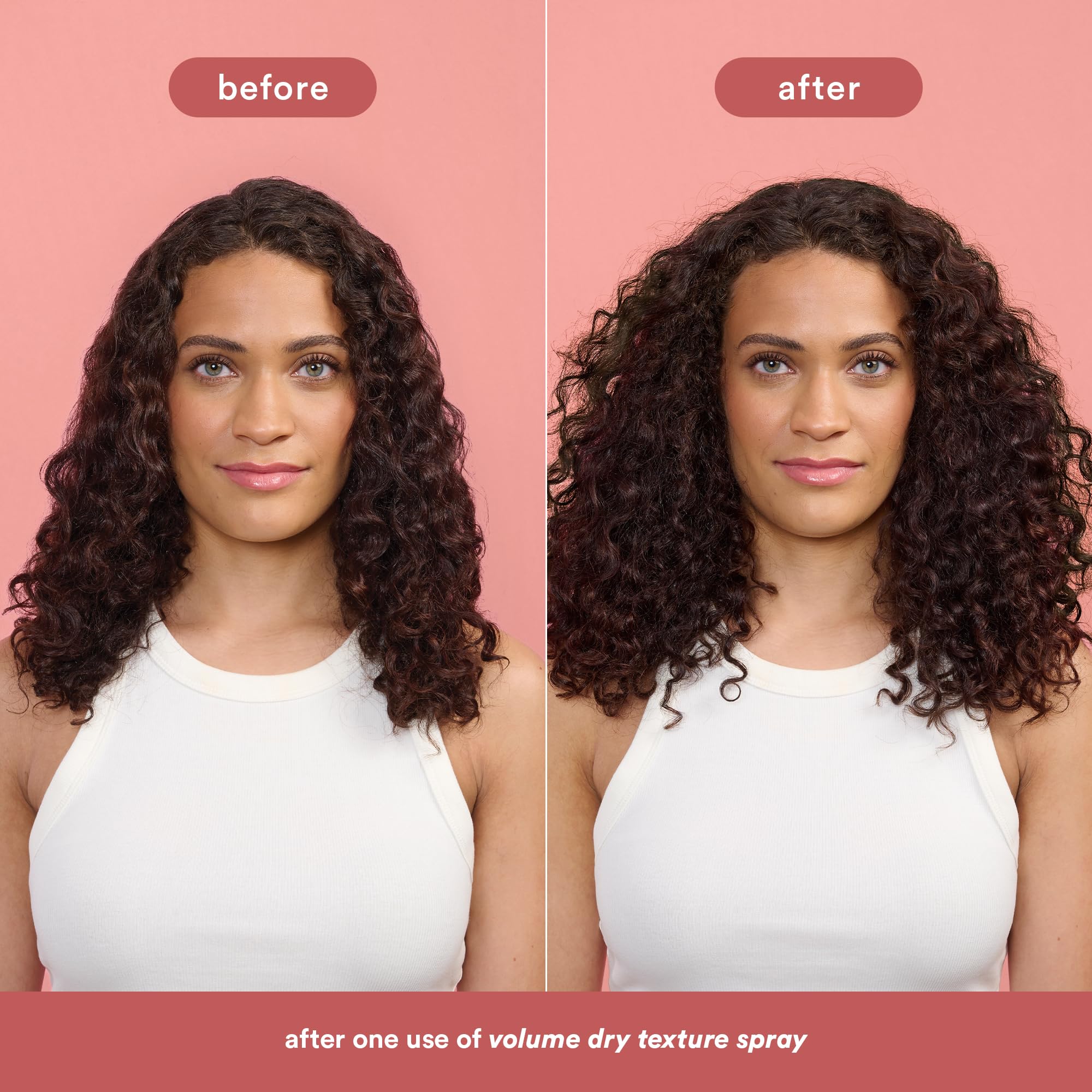 VERB spray pattern landing on dry hair strands creating immediate grit and lift