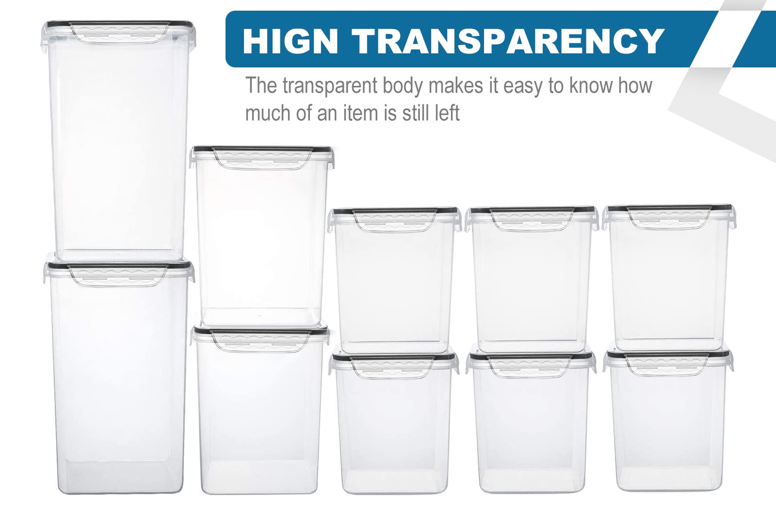 VERONES tall and large containers side-by-side showing capacity difference