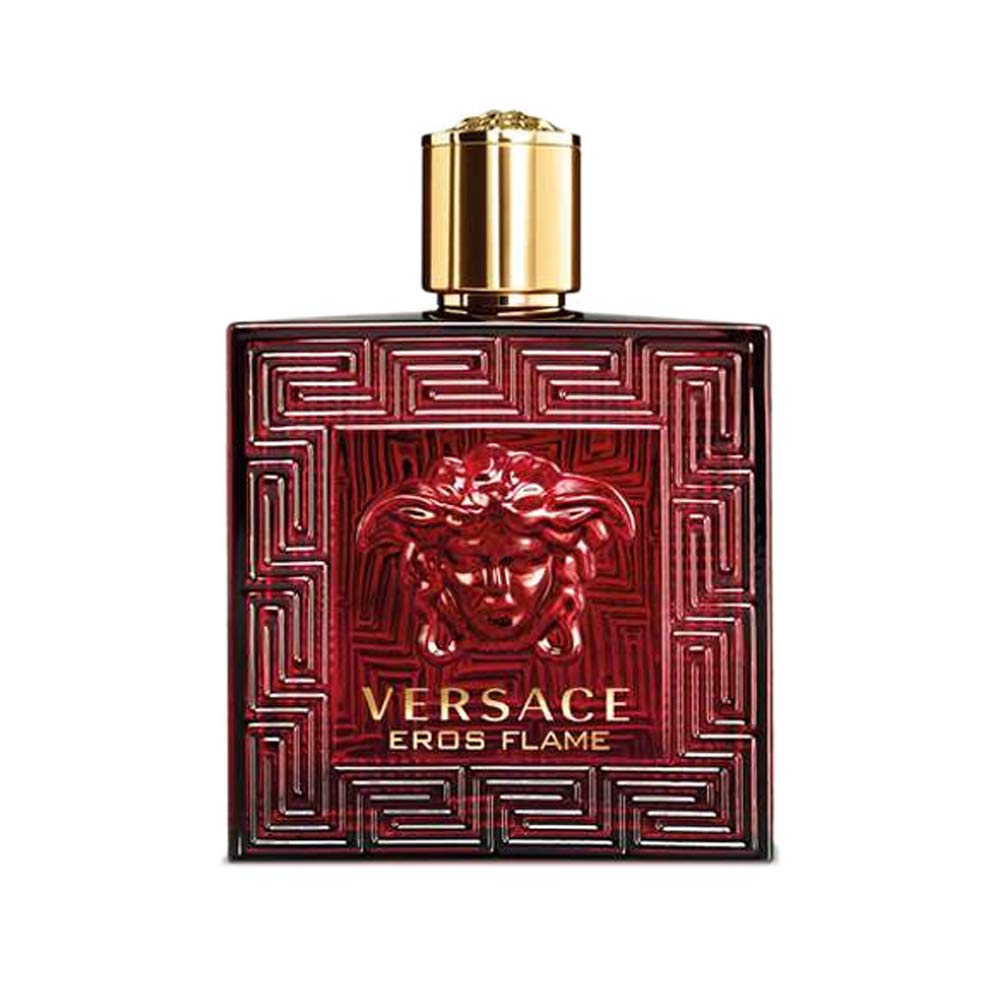 Versace Eros Flame being sprayed on wrist conveying confident, long-lasting aroma
