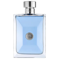 Versace Pour Homme front bottle showing sleek design and brand identity benefits a refined display
