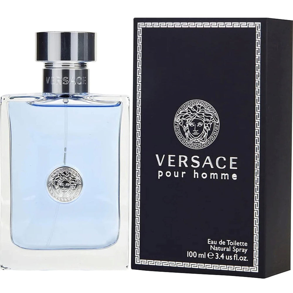 Versace Pour Homme side profile bottle illustrating shape and ease of handling for daily use