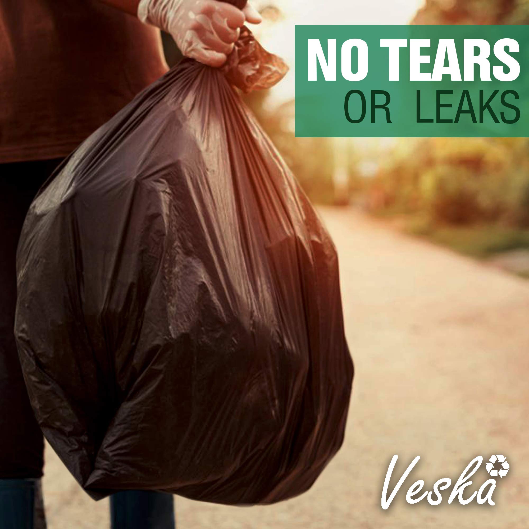 Veska bag holding wood scraps and nails to show tear resistance