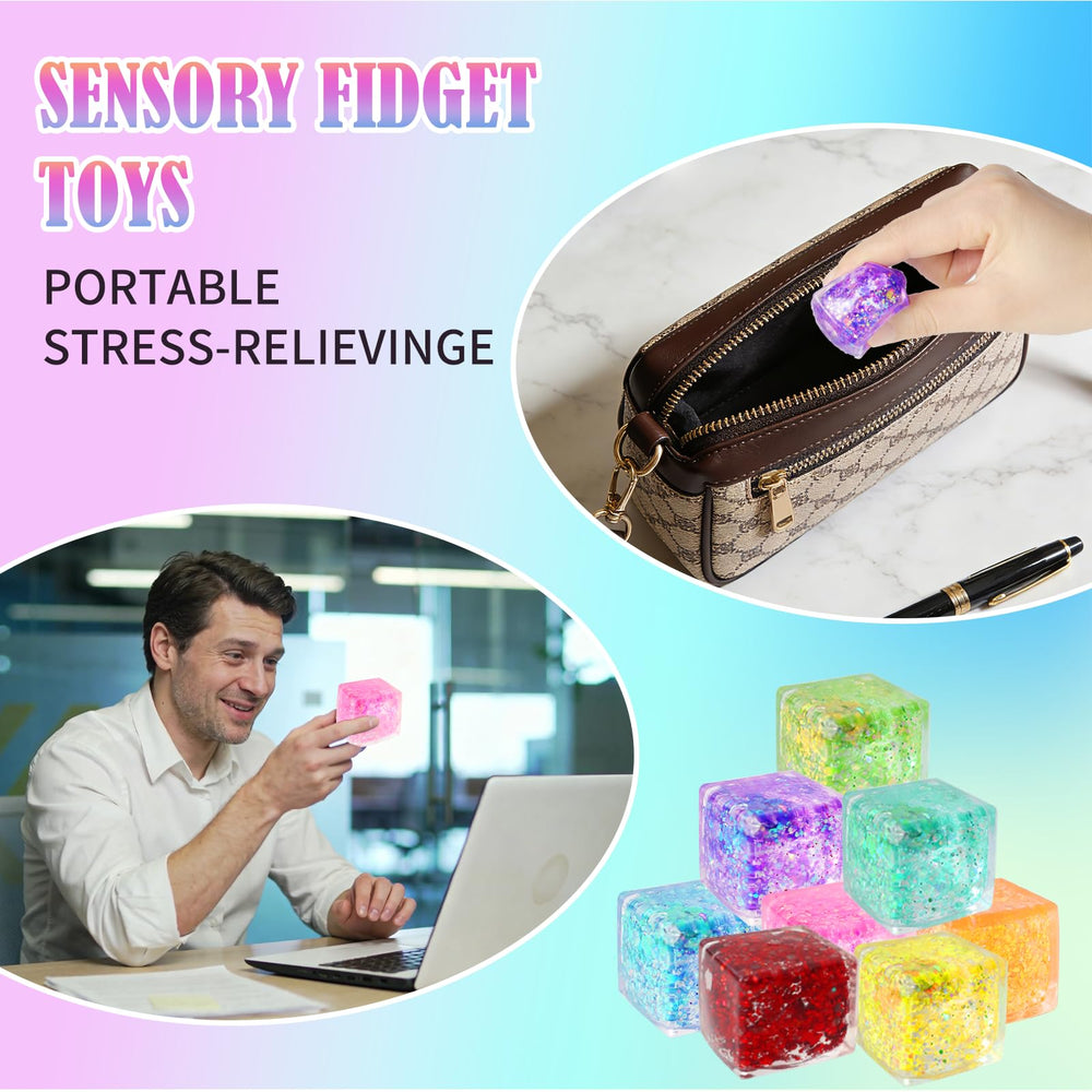 VESPRO cubes on a work desk illustrating calming fidget use during busy tasks