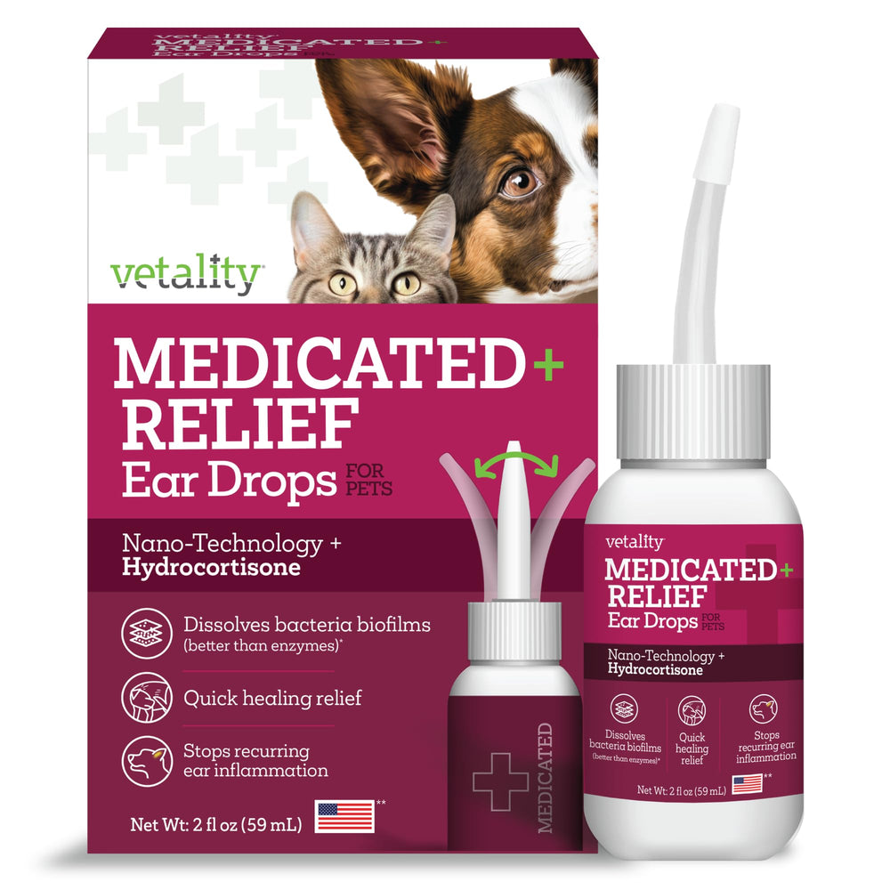 Vetality front packaging showing 2 fl oz bottle and vet-strength benefits