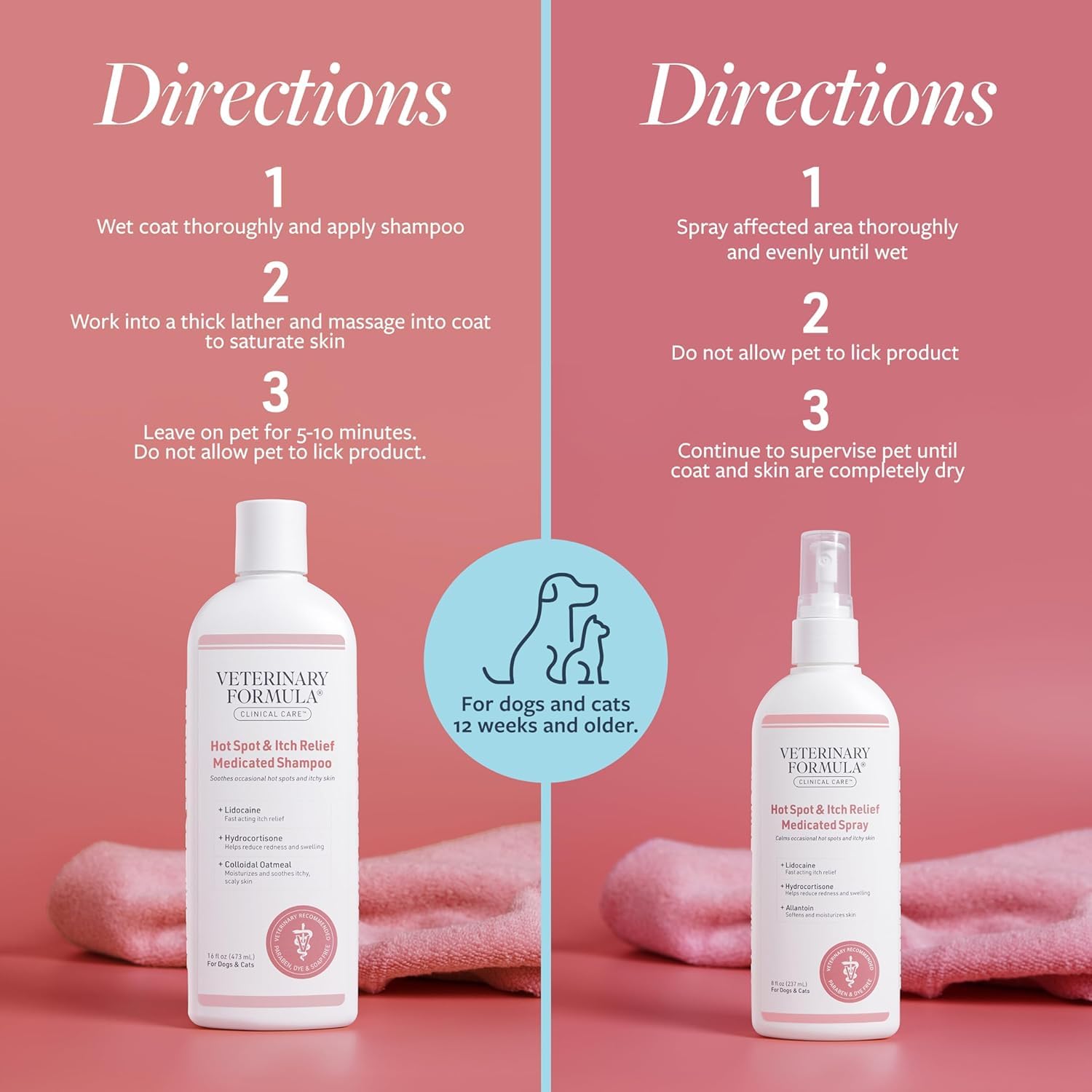 Veterinary Formula shampoo lather texture demonstrating creamy oatmeal-rich hydration benefit