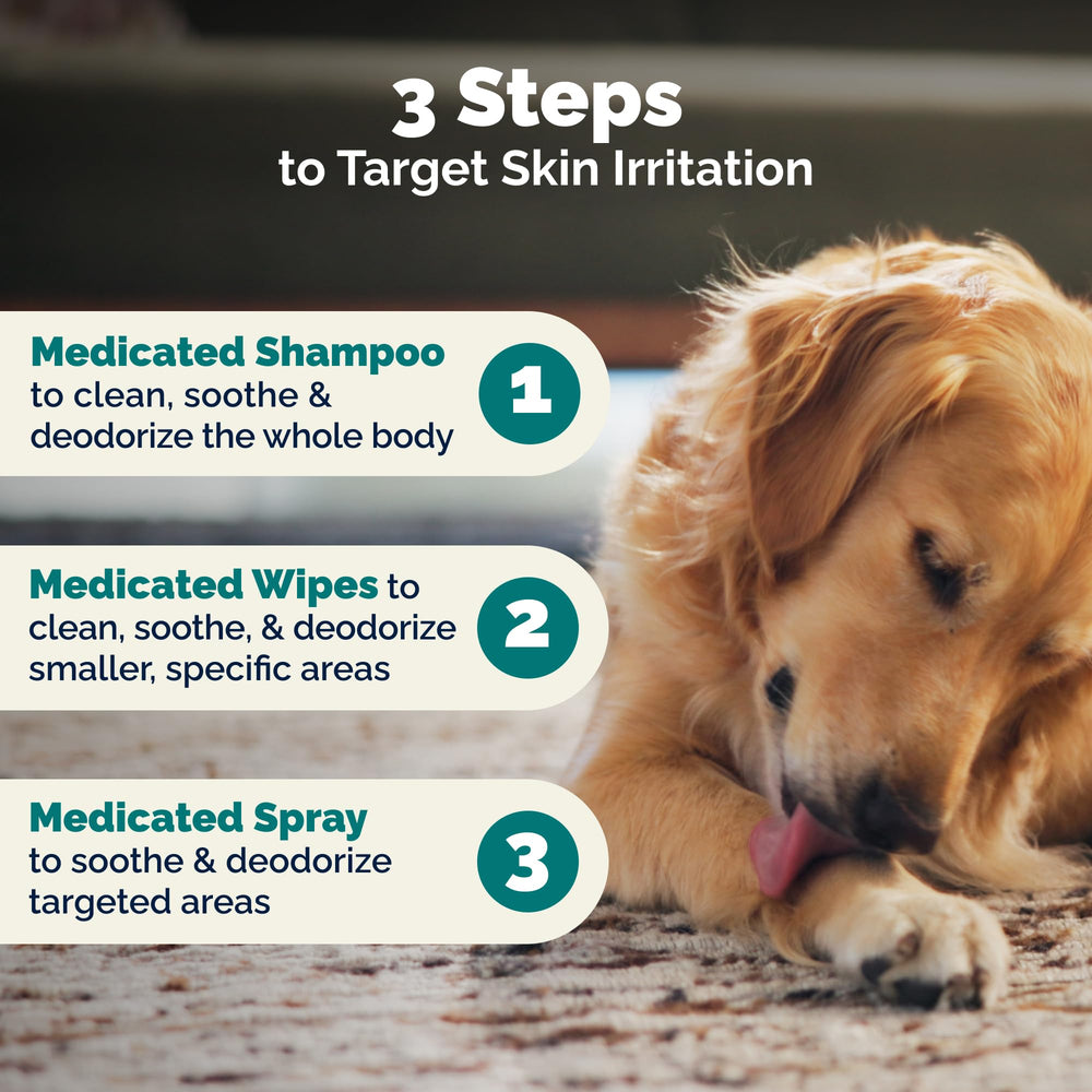 Vetnique Dermabliss label closeup with active ingredients for targeted microbial control
