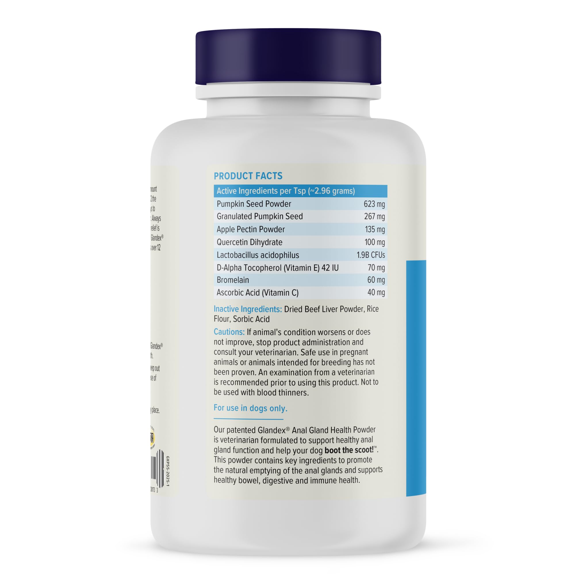 Made in USA badge on Vetnique Glandex label showing trusted domestic manufacturing