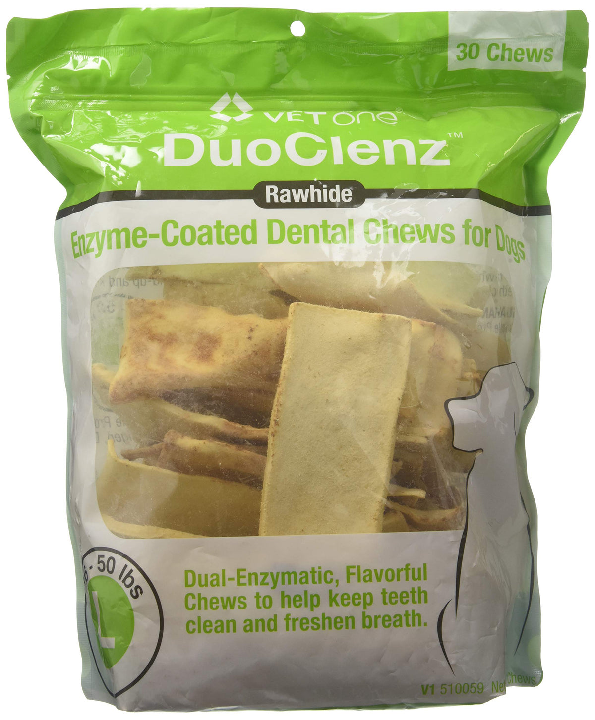 Vet One DuoClenz front packaging showing 30-count bag and product benefit
