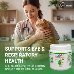 Vetoquinol Viralys mixed into wet food demonstrating effortless feeding and acceptance