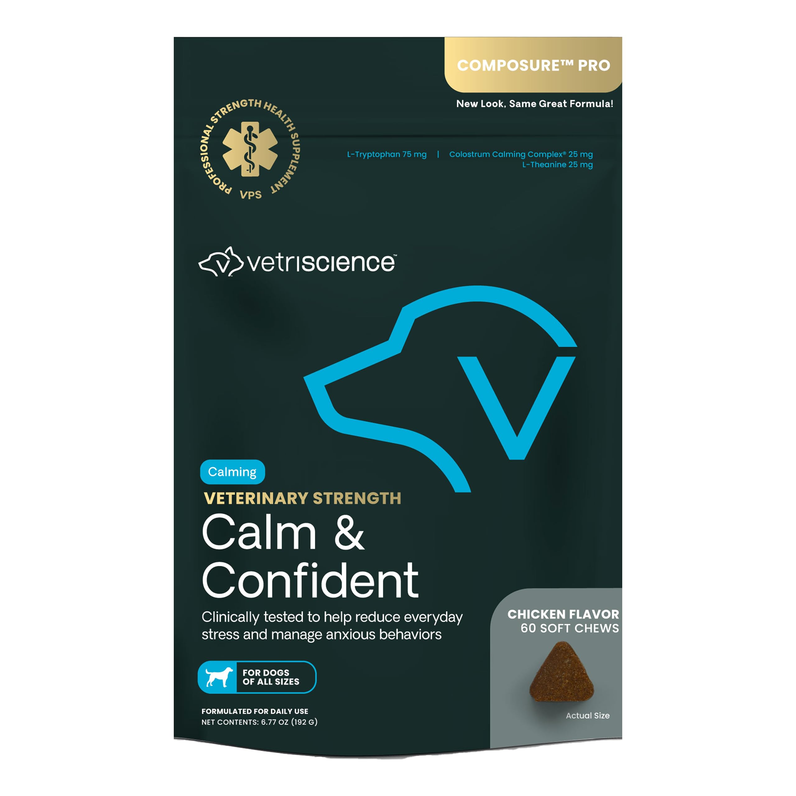 VETRISCIENCE front packaging showing 60-count jar for quick identification and trust