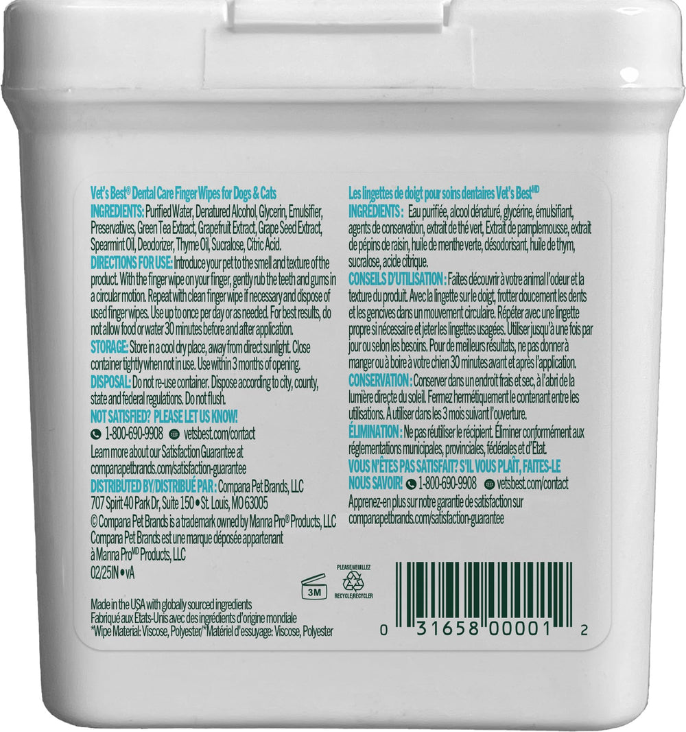 Pet owner using Vet's Best wipes on a dog for quick at-home care