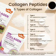 VEV powder dissolved in coffee cup illustrating smooth mixability and neutral taste