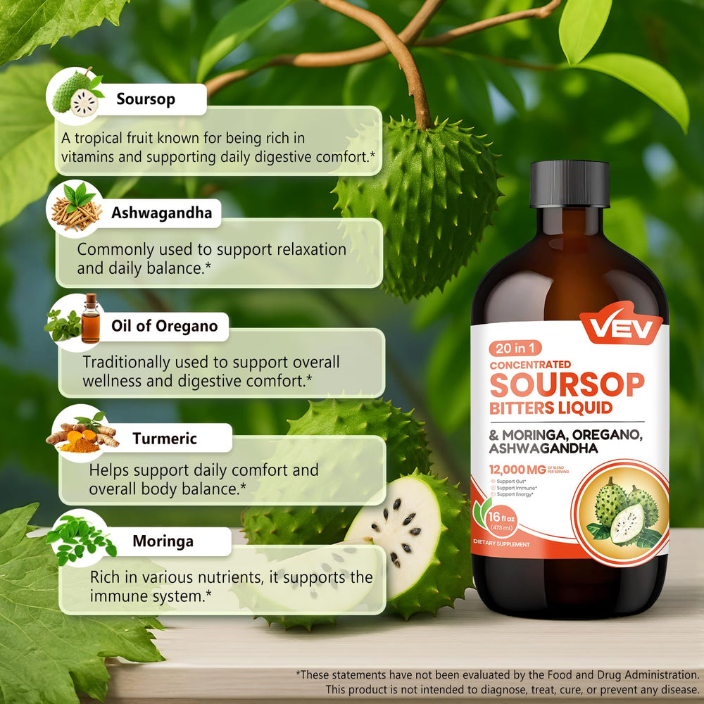 VEV arranged herbs and botanicals showing blend ingredients benefits