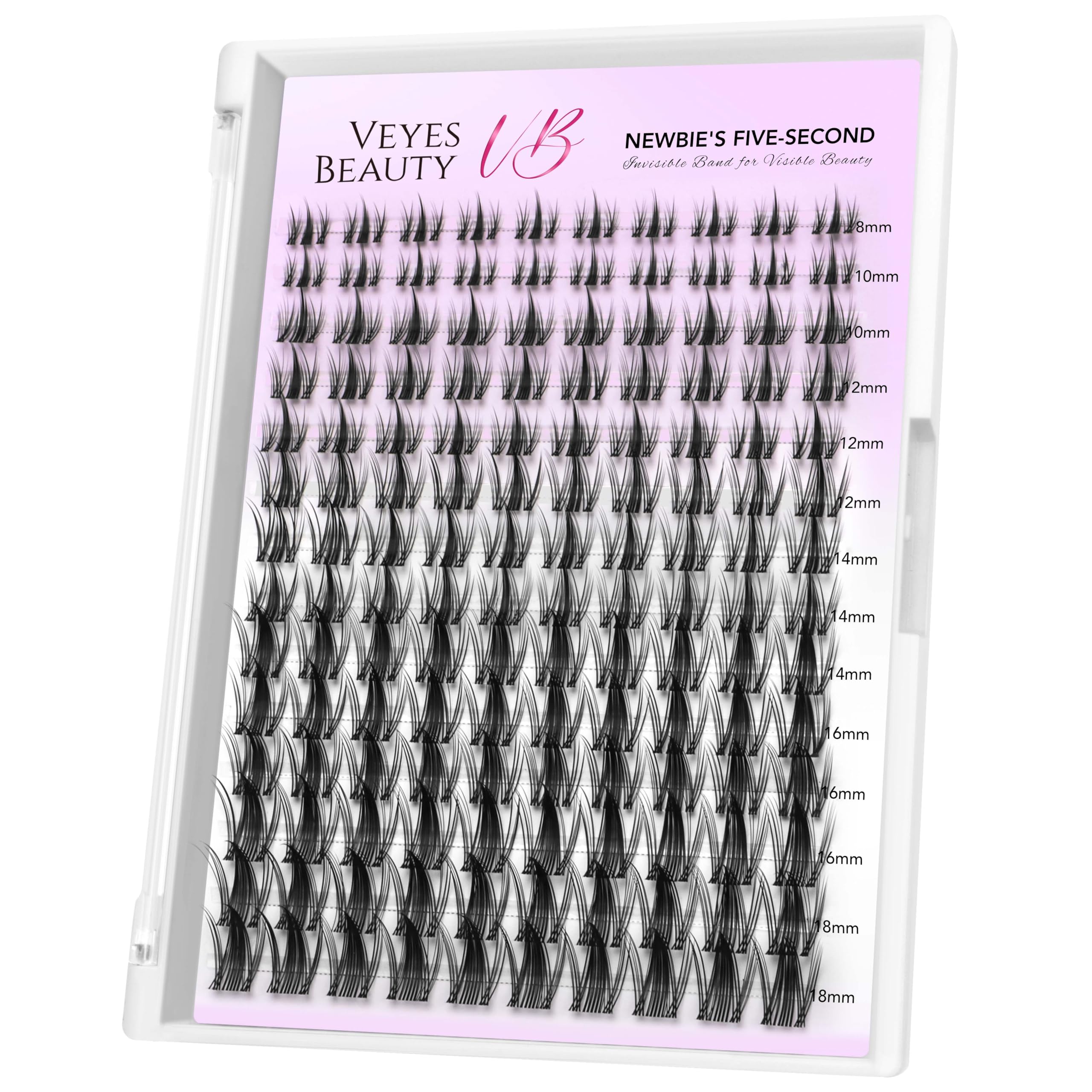 VEYESBEAUTY lash tray front view showing cluster layout and reusable benefit