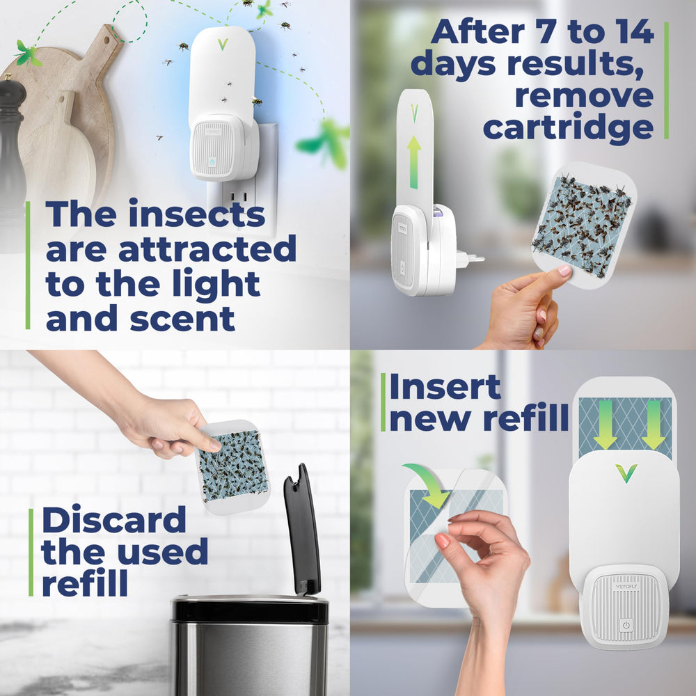 VEYOFLY in-kitchen placement illustrating discreet, odor-free insect control