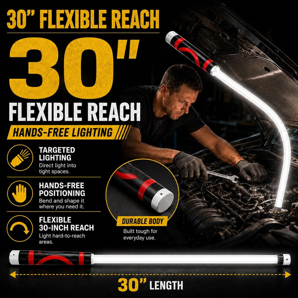 Veyvik in use under hood illuminating engine bay for easier automotive repairs
