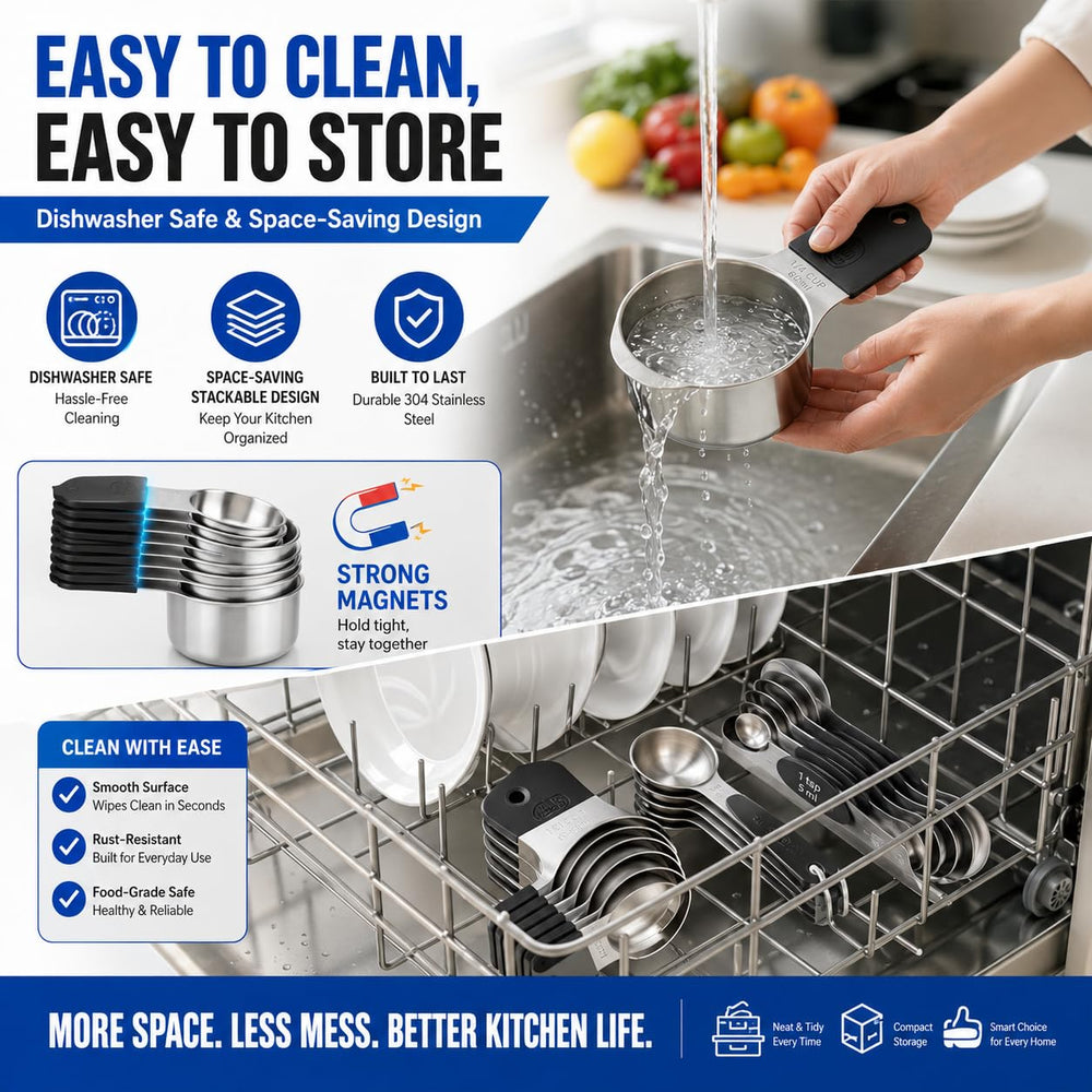 vfuni lifestyle kitchen in use with measuring set near mixing bowl for faster prep benefit