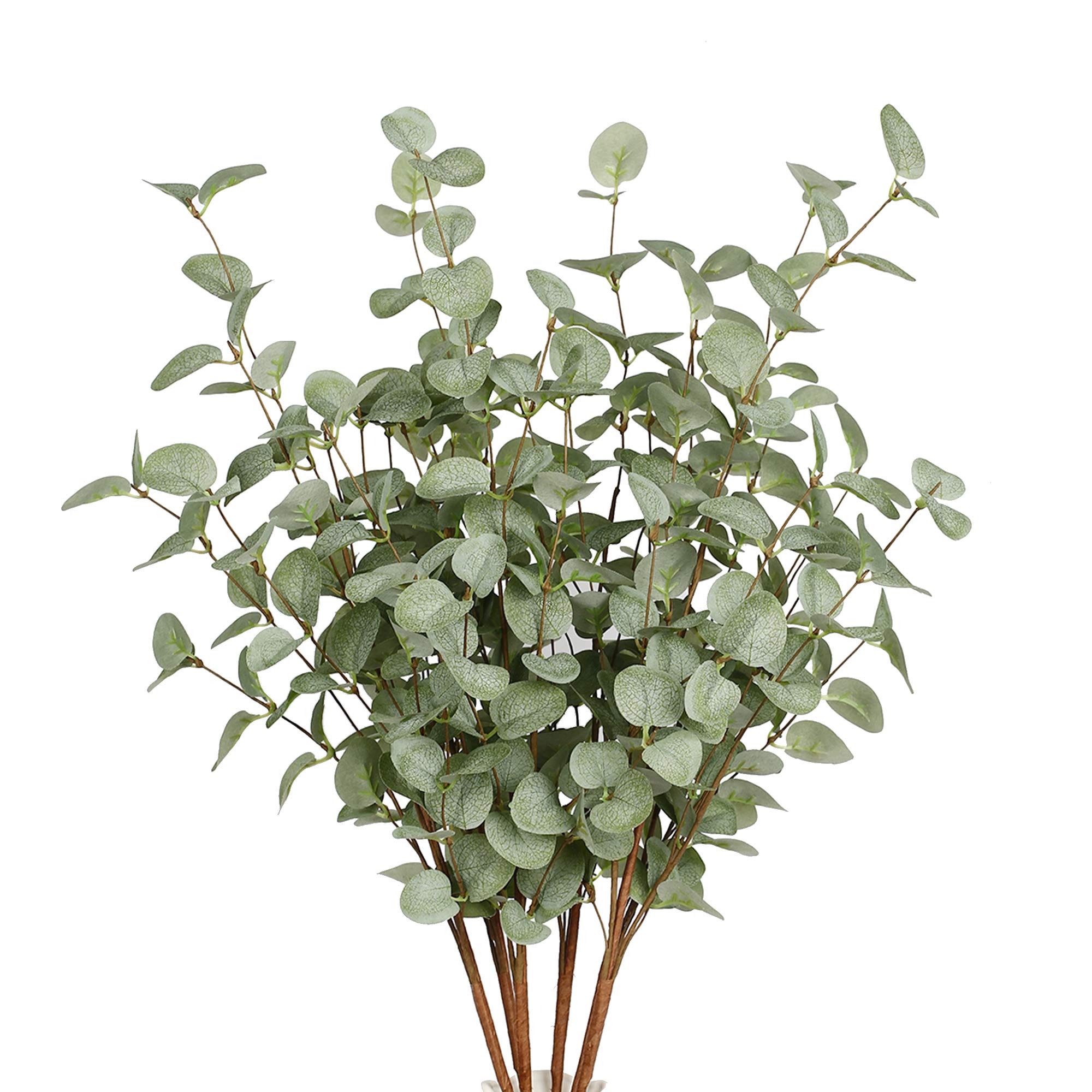 VGIA front view of six eucalyptus stems showing realistic silk leaves and length