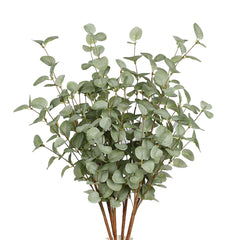 VGIA front view of six eucalyptus stems showing realistic silk leaves and length