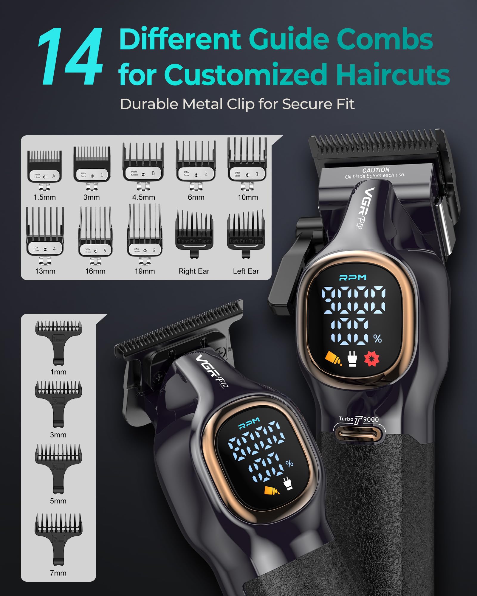 VGRPRO charging base with clipper docked for effortless recharging