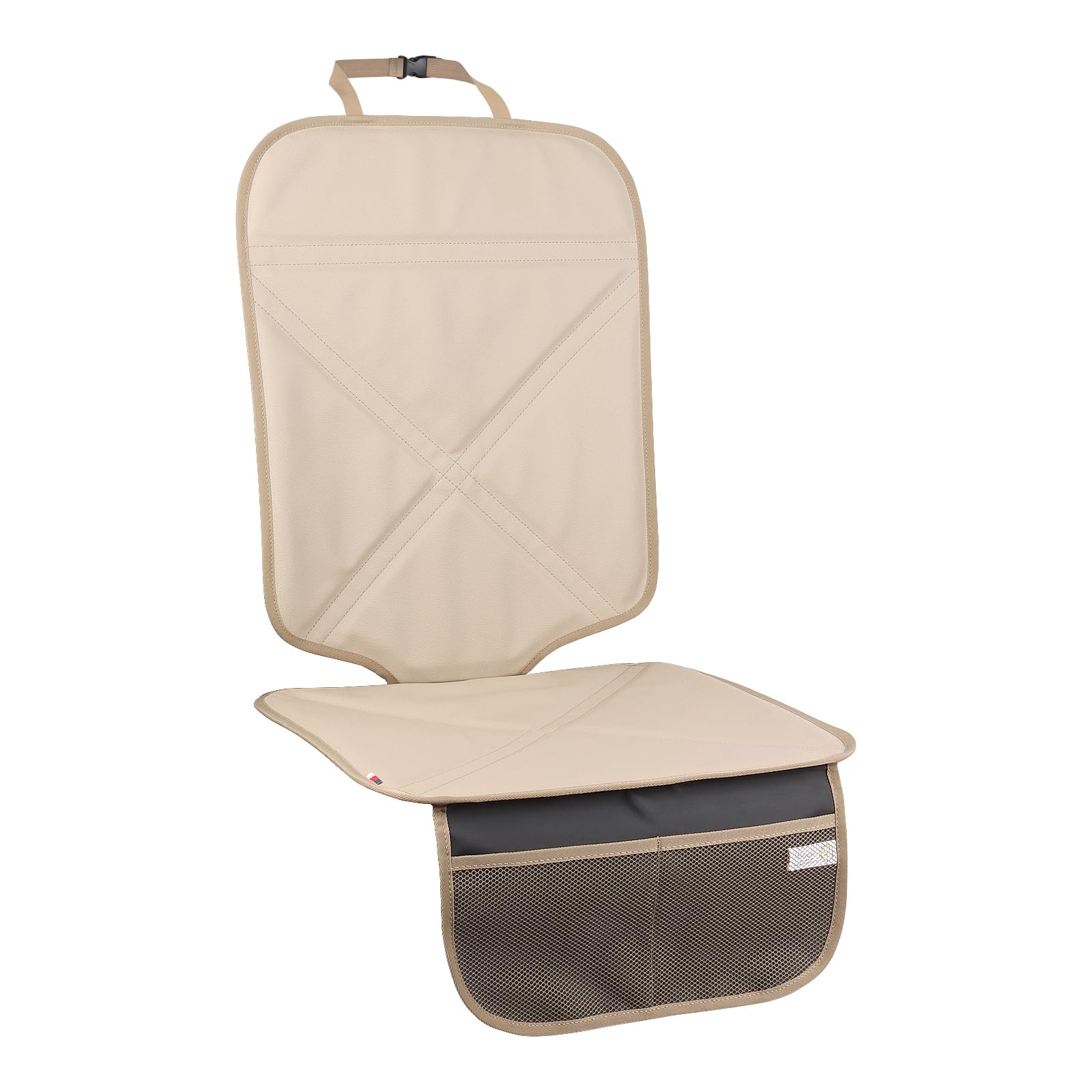 Viaviat front view beige protector showing full-seat coverage and clean look