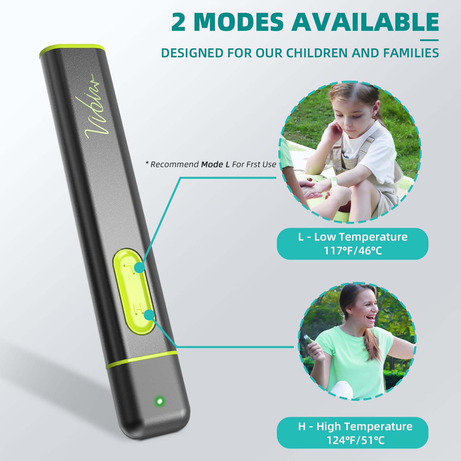 Vibis packaging and manual displaying included accessories and instructions