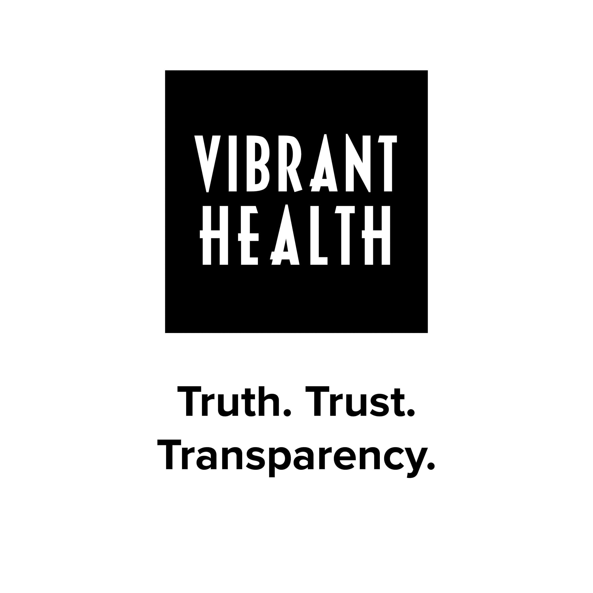 Vibrant Health certification icons close-up showing vegan and quality assurance benefit