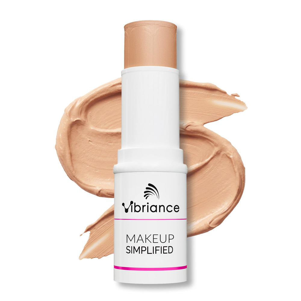 Vibriance complexion stick front view showing Natural Beige and easy application benefit