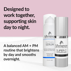 Vibriance Super C serum droplet texture on skin, showing smooth absorption benefit