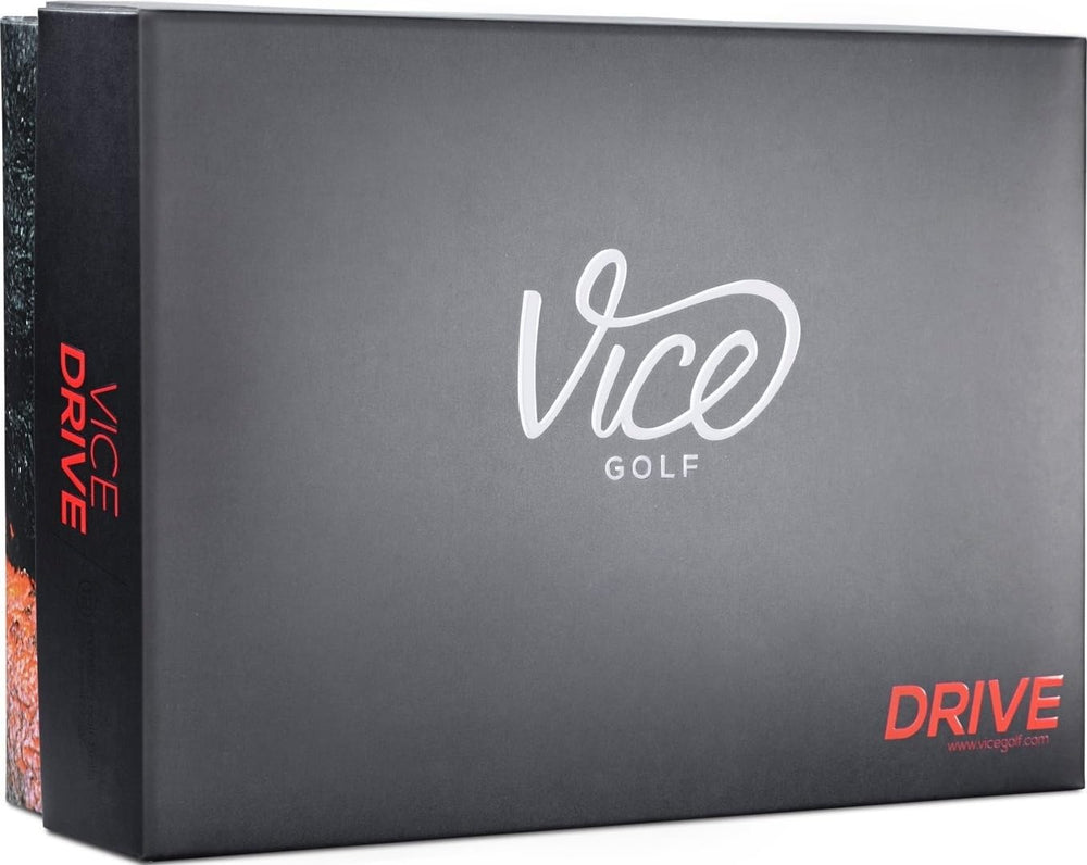 Vice Golf front packaging showing logo and durable two-piece design benefit