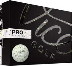 Vice Golf Pro Plus front packaging showing Drip Lime/Black for confident selection
